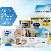 Request FREE Enfamil Baby Formula Samples and win up to $400 in free gifts