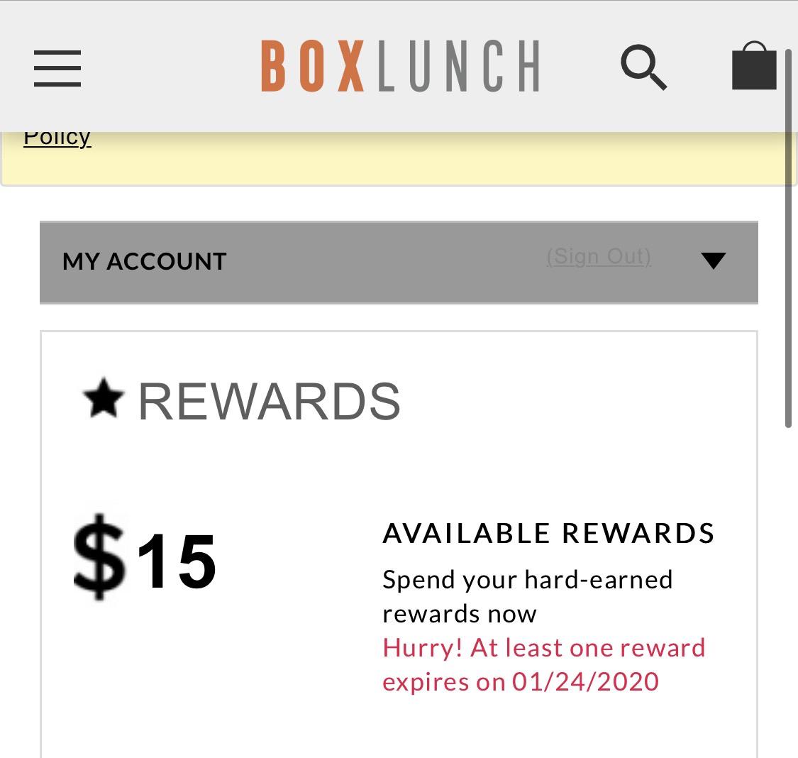 Free BoxLunch Reward Credit