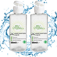 Claim Me Organics 2 X 50ml Hygienic Anti Bacterial Alcohol Hand Sanitiser Liquid For Free