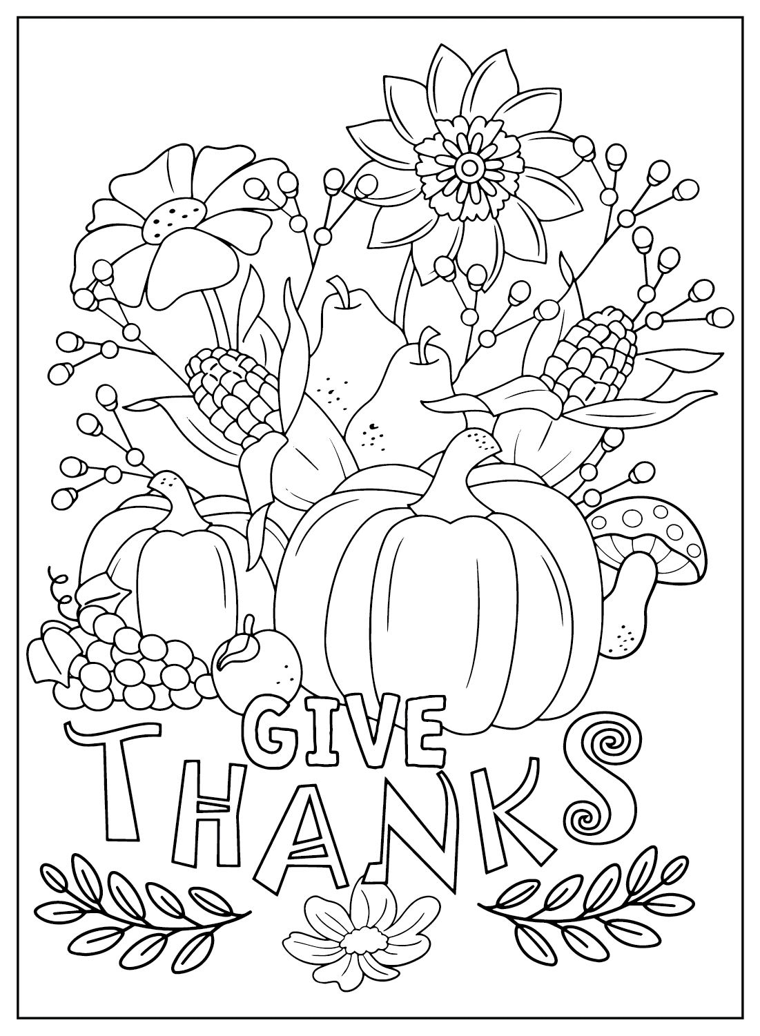 Free Thanksgiving Coloring Pages from ColorGenPro