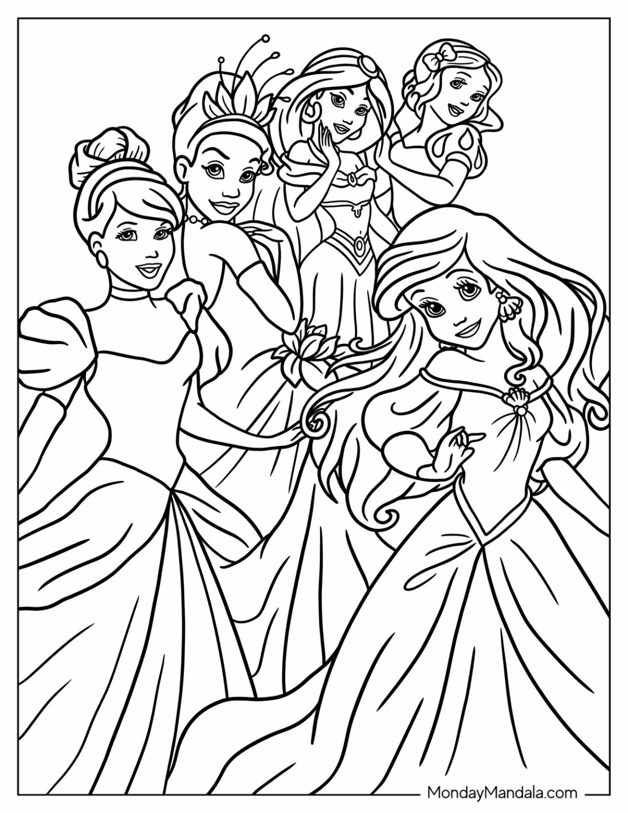 Free Princess Coloring Pages from ColorGen Pro