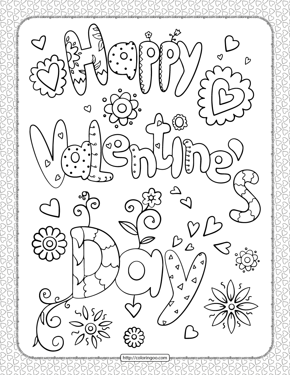Free Valentines Day Coloring Pages from ColorGen Pro