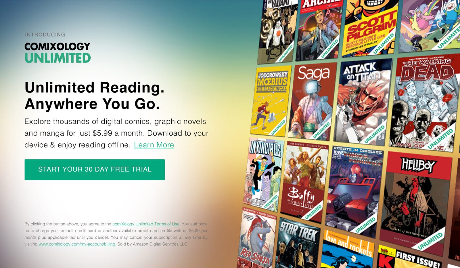 Free Comixology Unlimited Subscription from Amazon