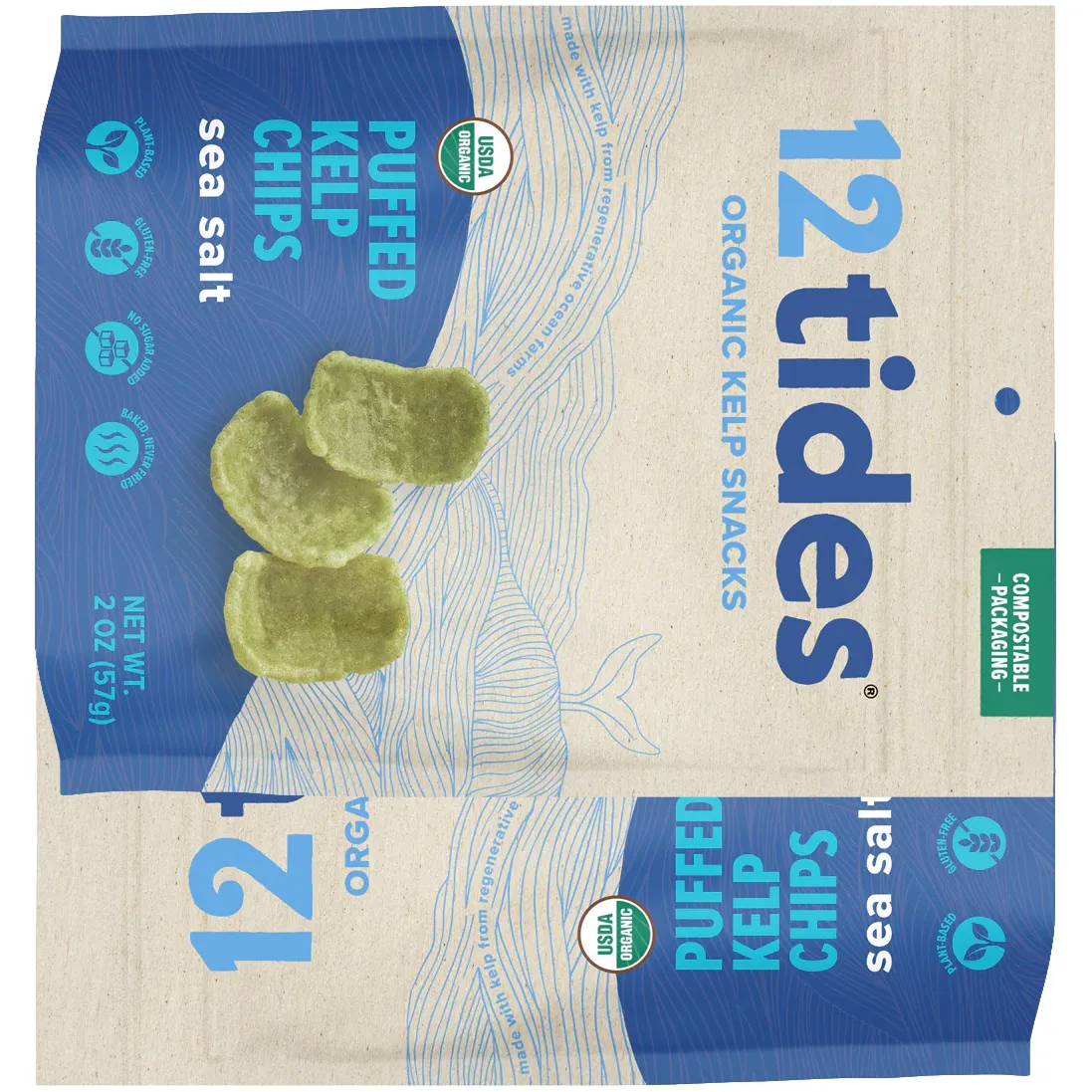 Free 12 Tides Organic Puffed Kelp Chips