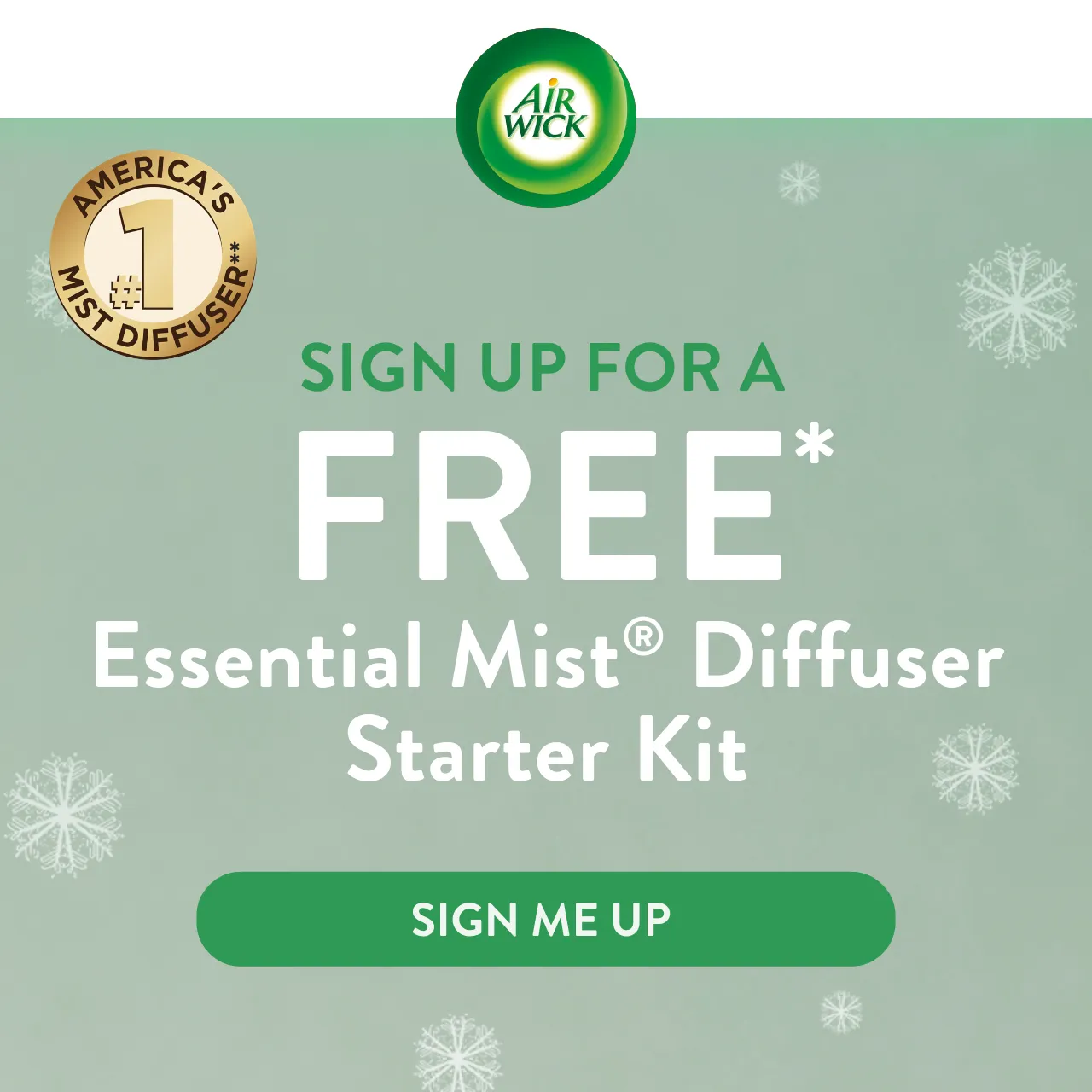 Free Air Wick Essential Mist Diffuser Starter Kit