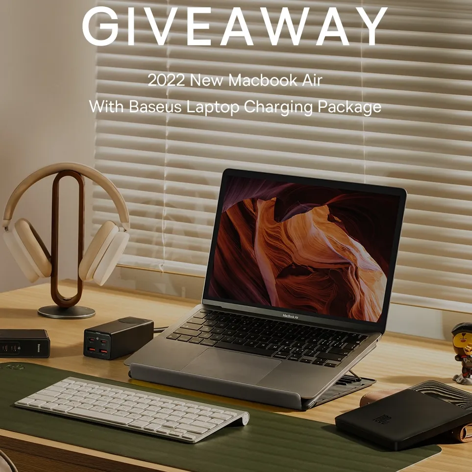 Free Baseus Charging Kit & A Chance To Win A 2022 New MacBook Air M2