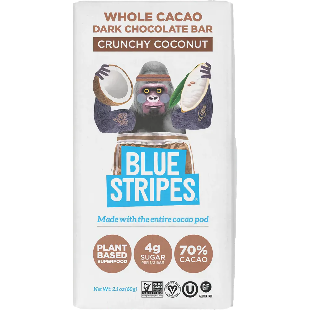 Free Blue Stripes Whole Cacao Chocolate