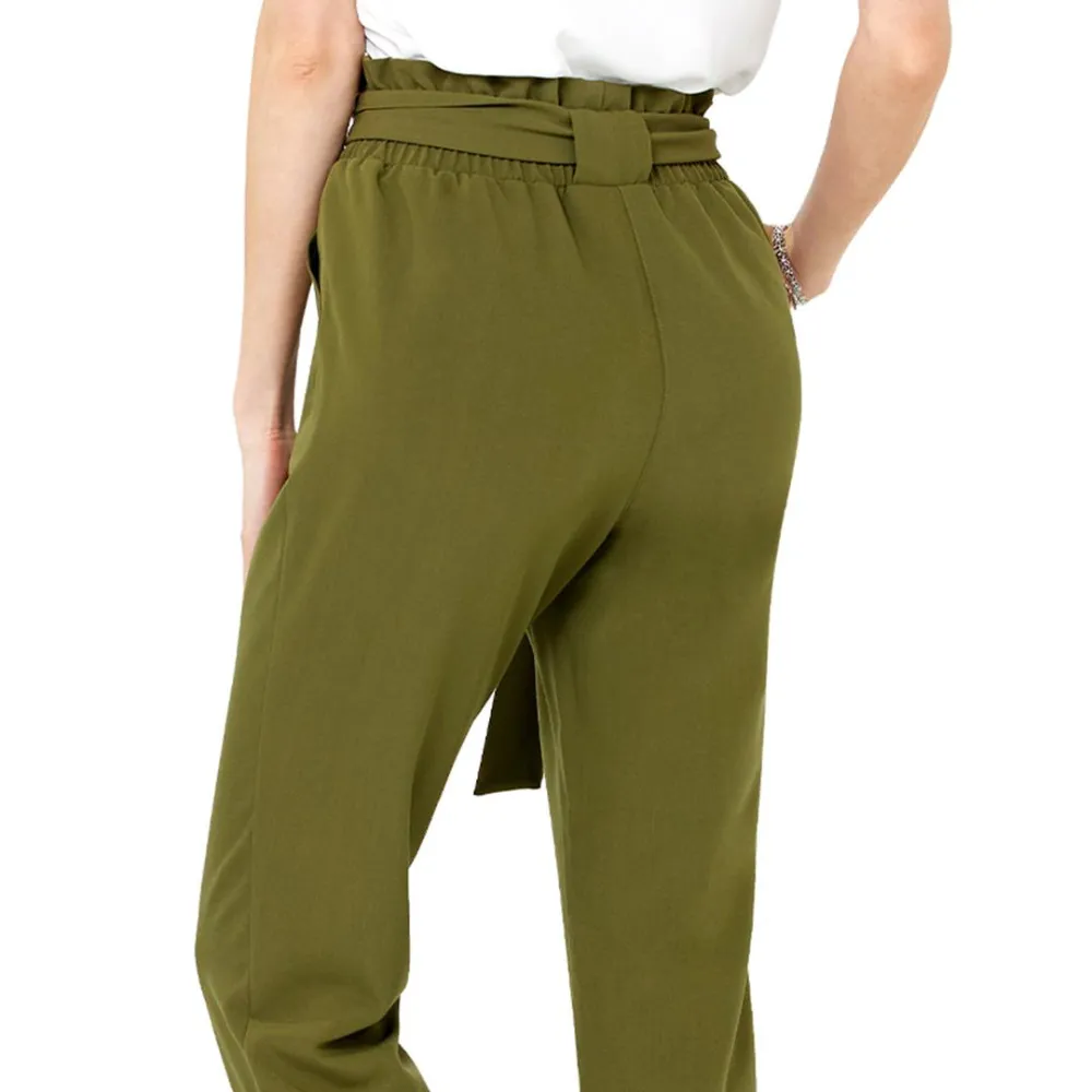 Free Cropped Paper Bag Waist Pants worth $41.99