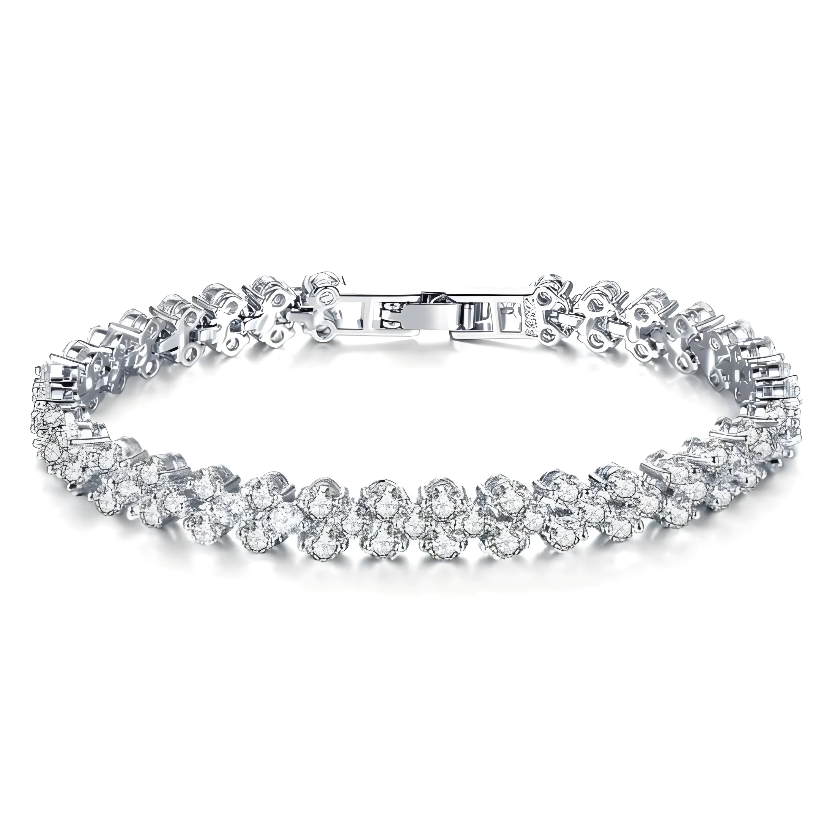 Free Ladies Silver Crystal Rhinestone Bangle Bracelet