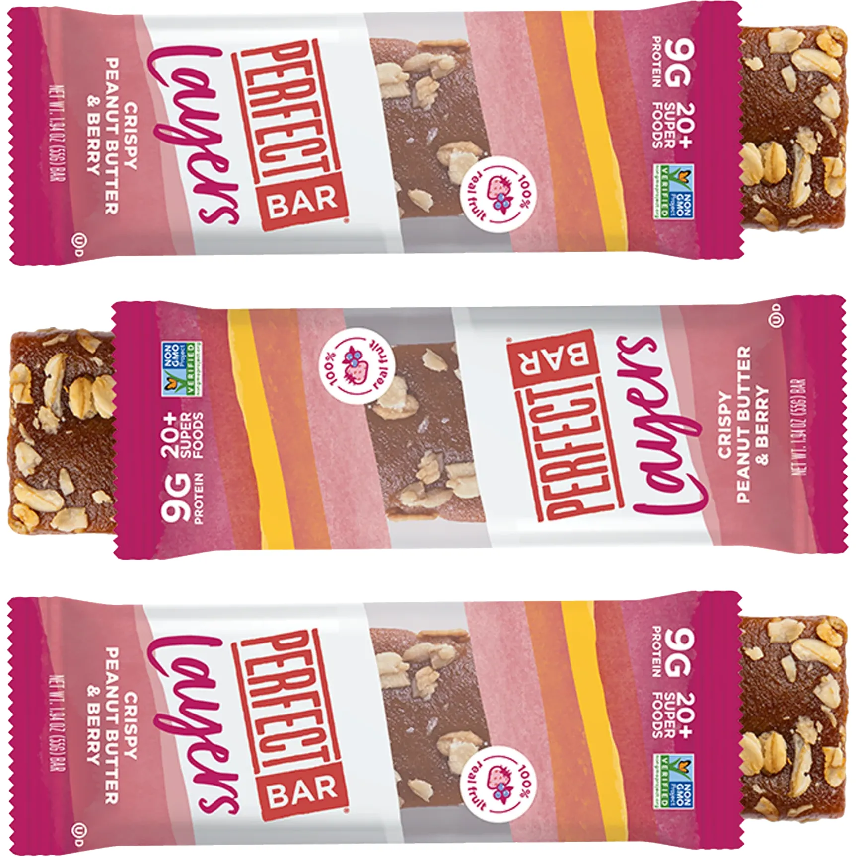 Free Perfect Bar Crispy Peanut Butter & Berry Layers