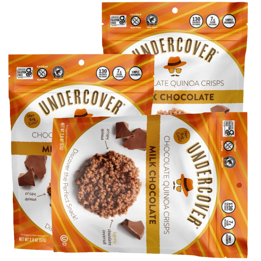 Free Undercover Snacks' Milk Chocolate Quinoa Crisps