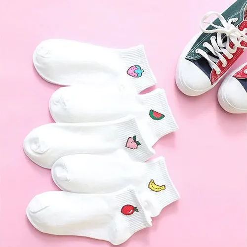 Free Women Short Socks With Colorful Fruits