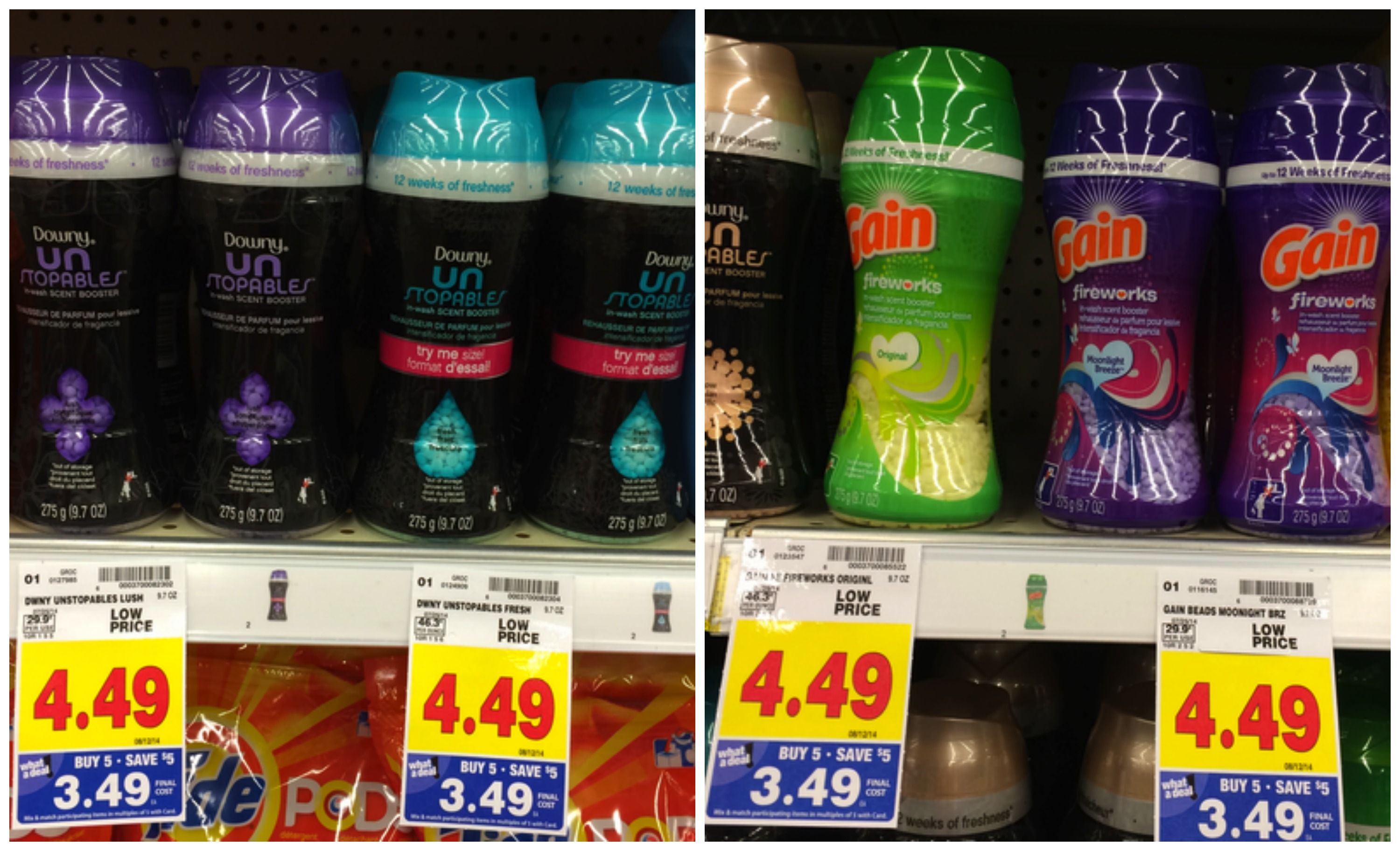 Free Gain Flings and Downy Unstopables, Dove Whole Body Deodorant Spray, Old Spice Fiji with Palm Tr