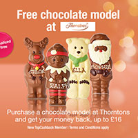 Get 3 free chocolate models after cashback