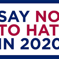 Get a free "SAY NO TO HATE IN 2020" sticker