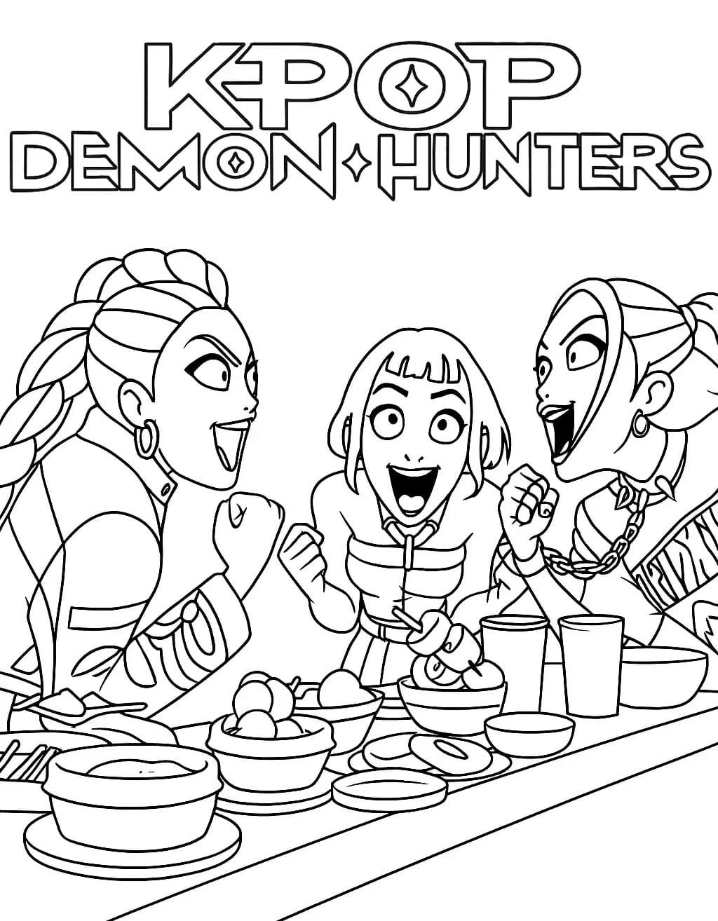 Free K-Pop Demon Hunters Coloring Pages