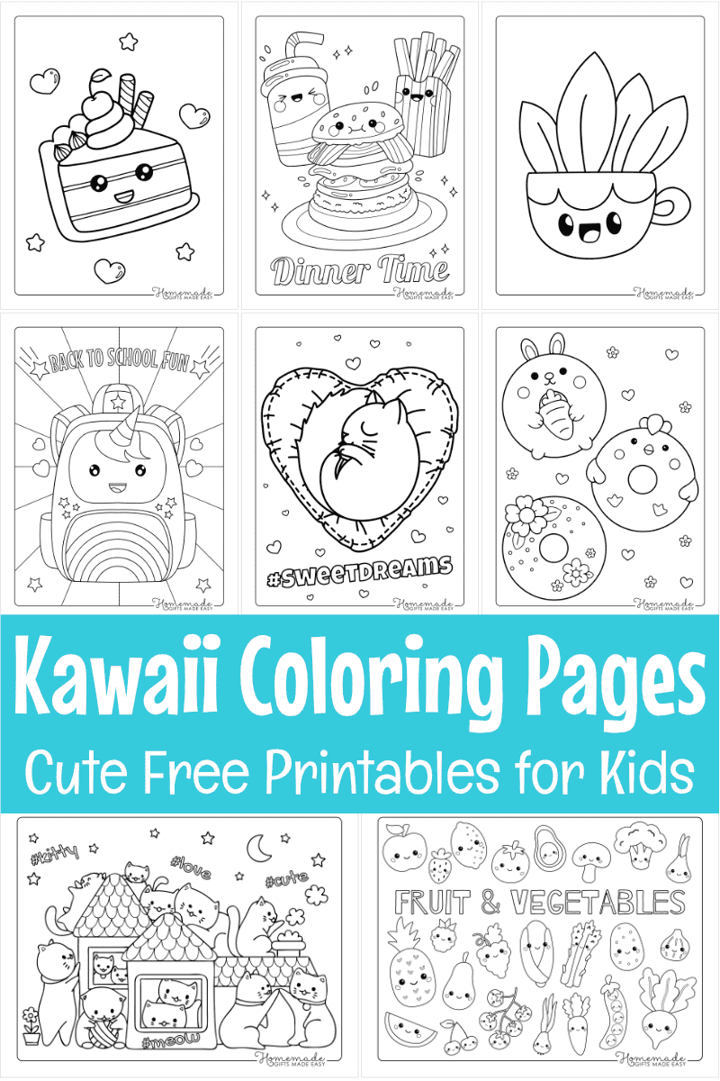 Free Kawaii Coloring Pages from ColorGenPro