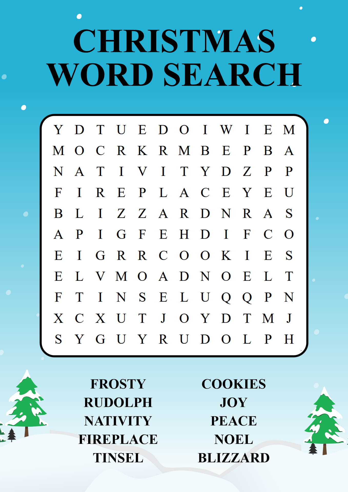Free Christmas Word Searches from Logic Lovely