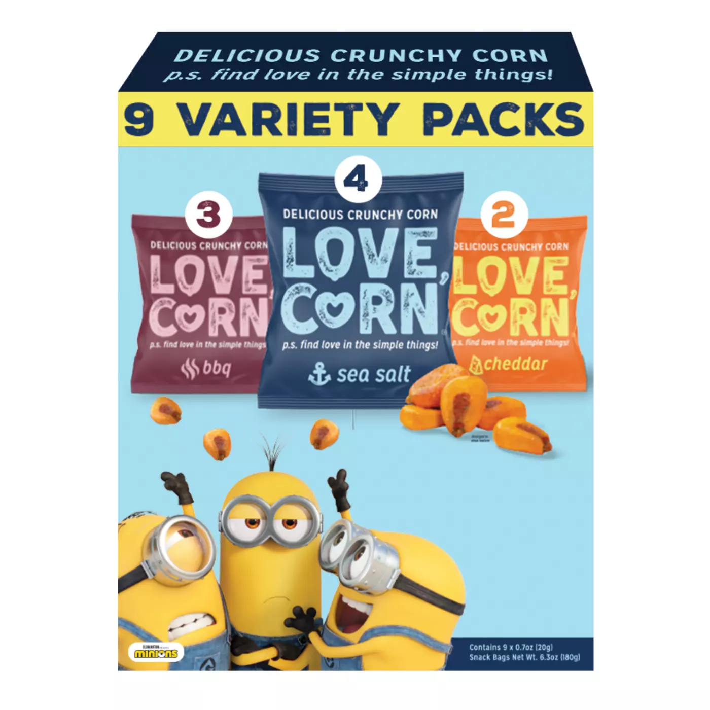 Free Love Corn Minions Trick or Treat Variety Pack