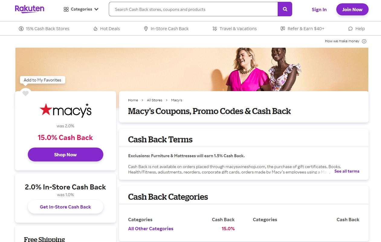 Free $20 at Macy's via TopCashback