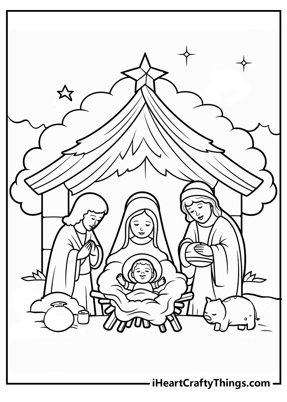Free Nativity Coloring Pages from ColorGen Pro