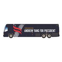 Request an Andrew Yang Tour Bus Sticker for Free