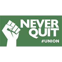 Request your free Never Quit Union Sticker