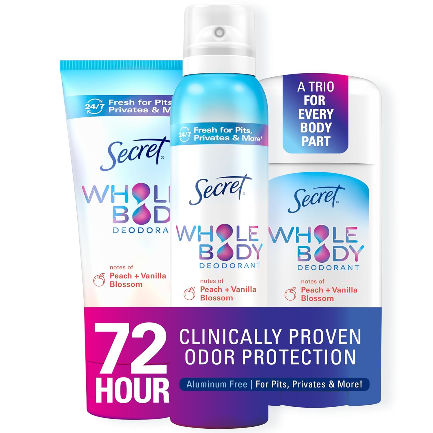 Free Secret Whole Body Aluminum Free Cooling Deodorant Sprays