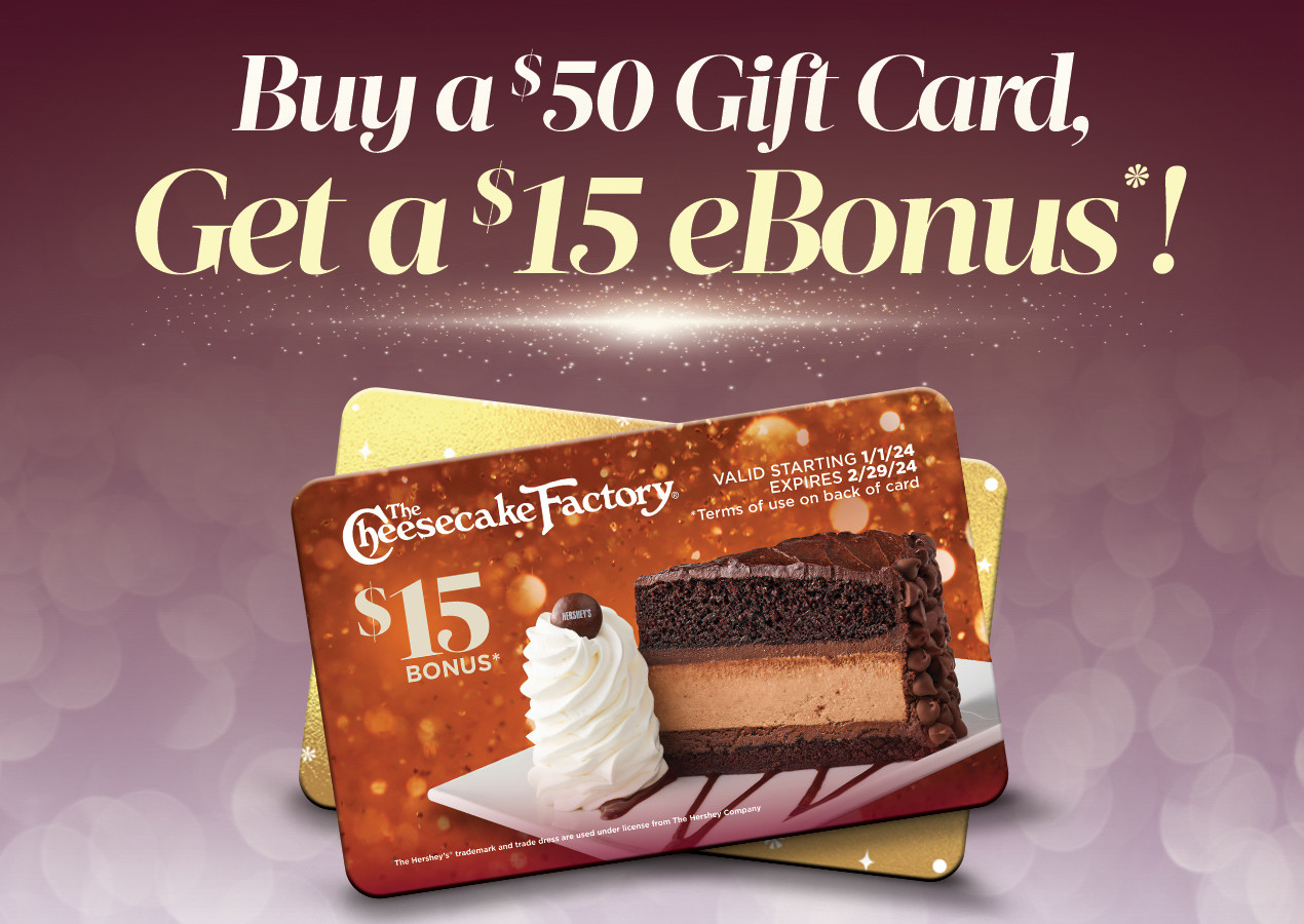 Free The Cheesecake Factory eGift Card