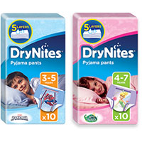 Sign up today to get a free sample of Huggies DryNites Pyjama pants